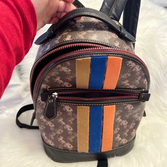 Stylish Brown Backpack with Multicolor Coach brand - Picture 1 of 7